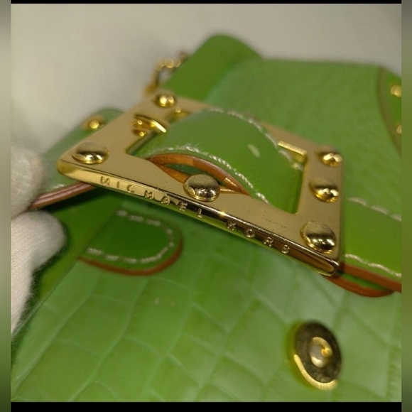 MICHAEL KORS SATCHEL STUNNING Y2K Shoulder Bag Pebble Leather - Picture 13 of 14